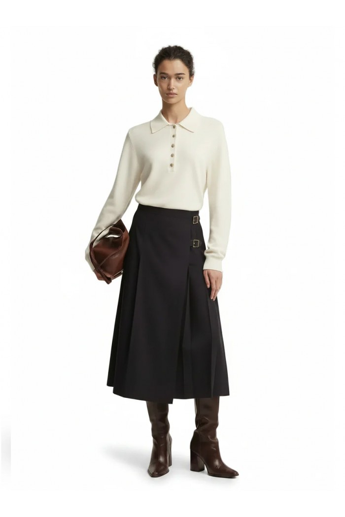 Delilah Midi Skirt In Dark Navy