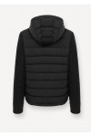 Padded jacket with knit sleeves