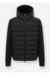 Padded jacket with knit sleeves