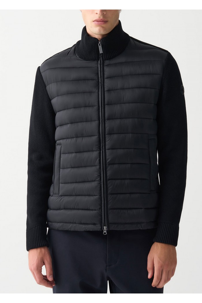 Jacket with knit sleeves