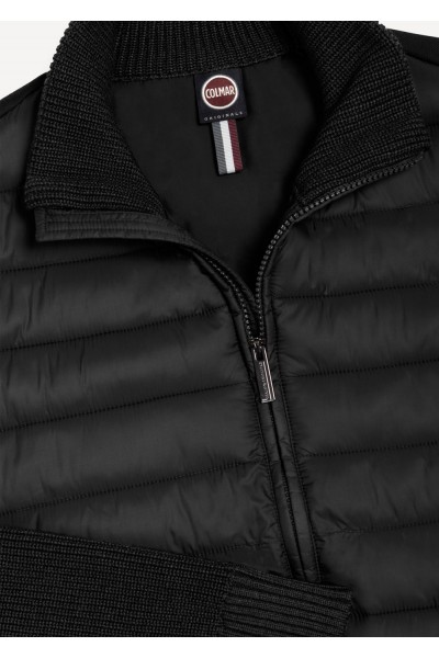 Jacket with knit sleeves
