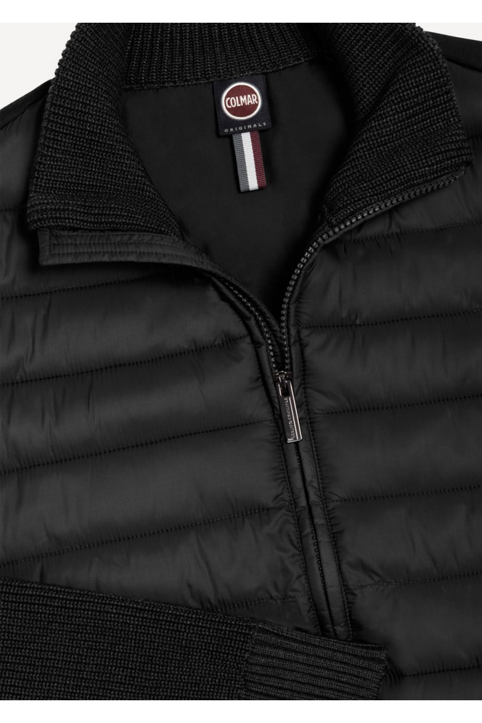 Jacket with knit sleeves