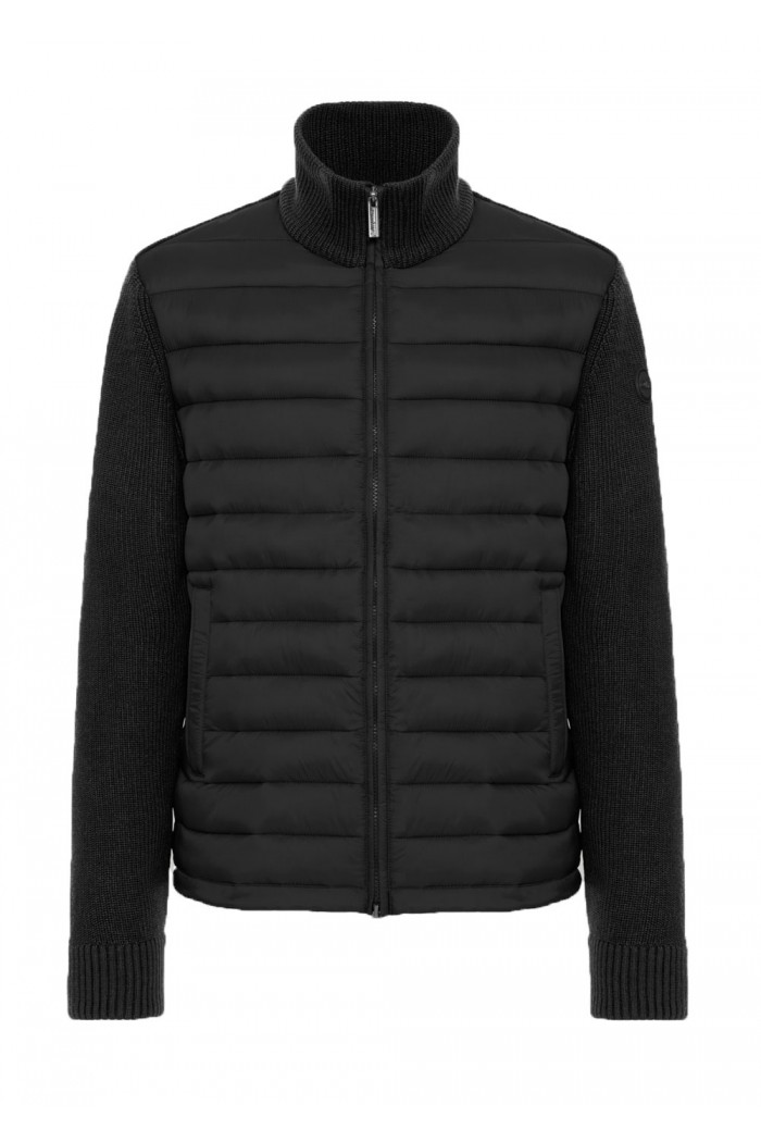 Jacket with knit sleeves