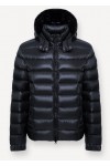 Shiny down jacket with detachable hood