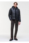 Shiny down jacket with detachable hood