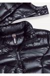 Shiny down jacket with detachable hood