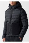 Seamless quilted down jacket with smooth inserts