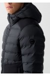 Seamless quilted down jacket with smooth inserts