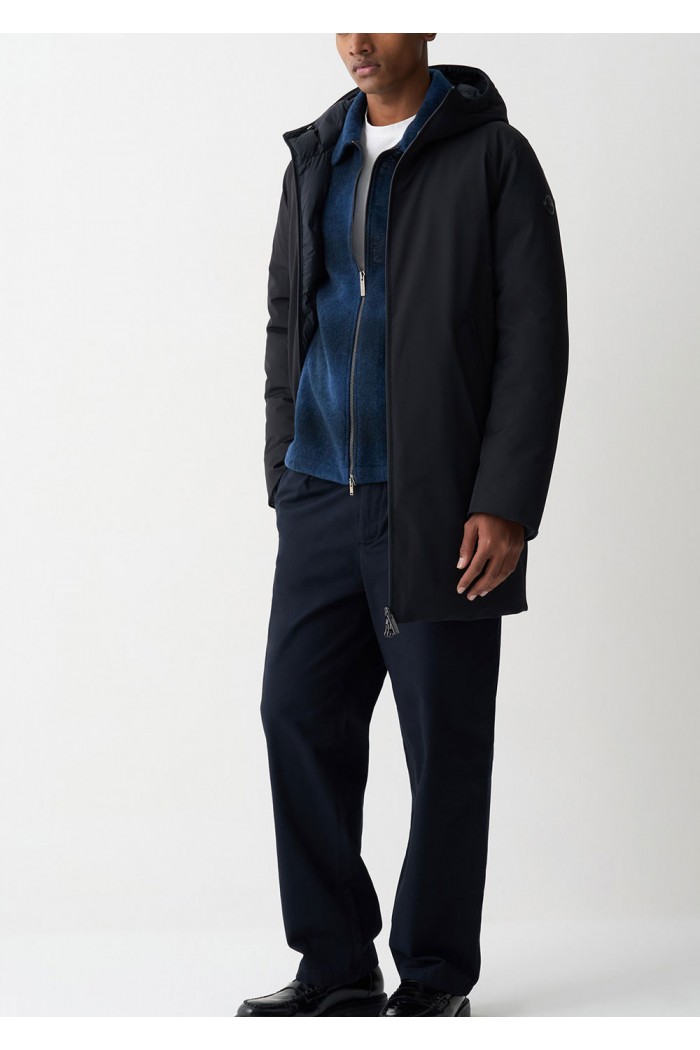 Long reversible waterproof down jacket