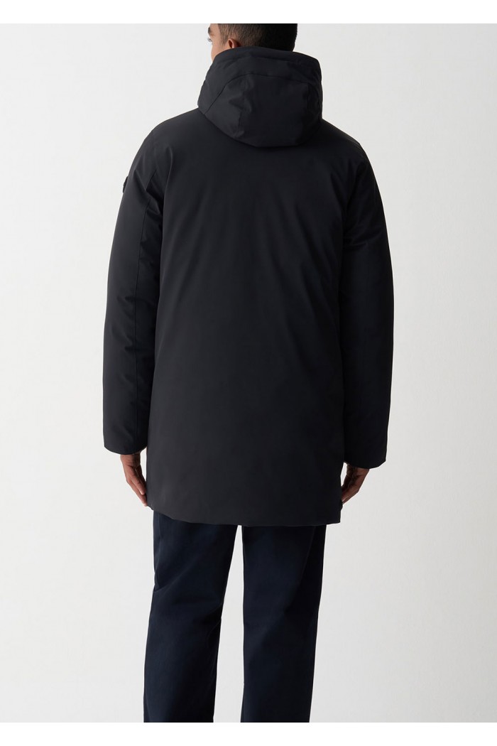 Long reversible waterproof down jacket
