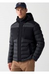 Seamless down jacket with removable hood