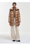 Long down jacket with wide collar
