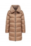 Long down jacket with wide collar