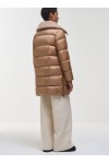 Long down jacket with wide collar
