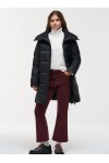 Long down jacket with wide collar