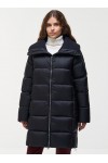 Long down jacket with wide collar