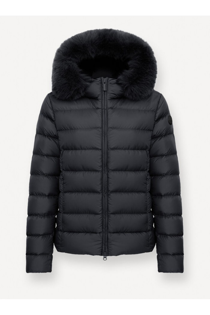 Opaque down jacket with faux fur Opaque down jacket with faux fur