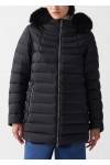 A-line down jacket with fur