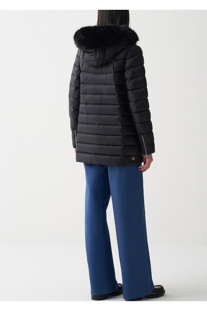 A-line down jacket with fur