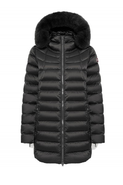 A-line down jacket with fur