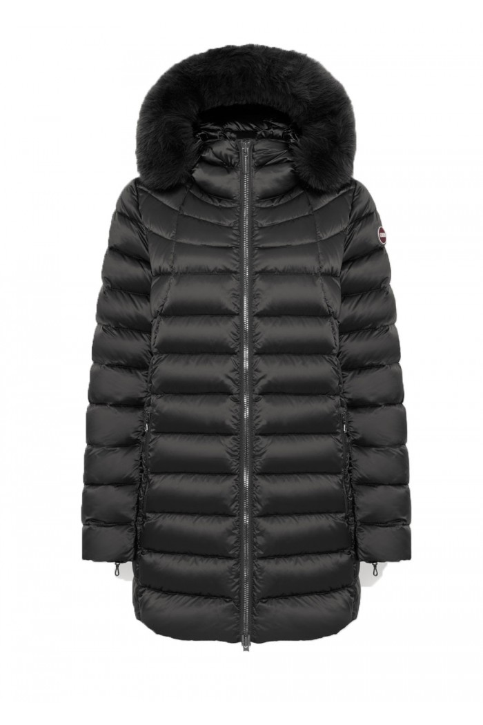 A-line down jacket with fur