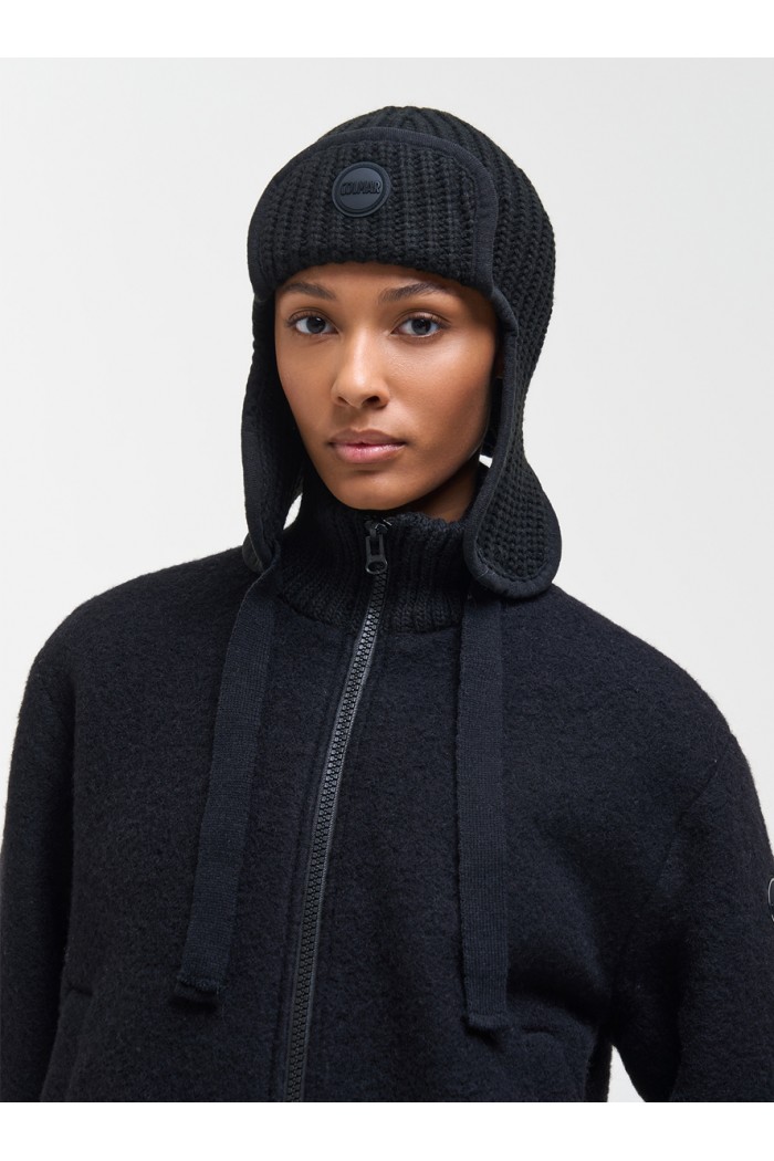 Knitted aviator hat