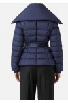 Cropped nylon down jacket with wide collar