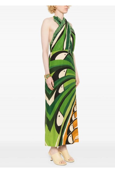 TOUCAN TREE GREEN DRESS