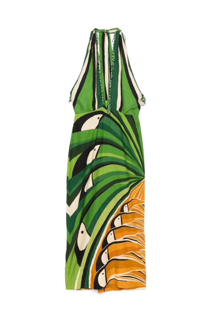 TOUCAN TREE GREEN DRESS