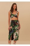 mixed midnight macaw fiesta wavy crop top