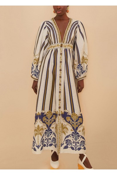 off-white pineapple deco maxi dress
