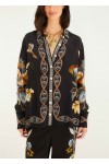 black floral snake pajama shirt