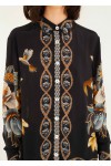 black floral snake pajama shirt