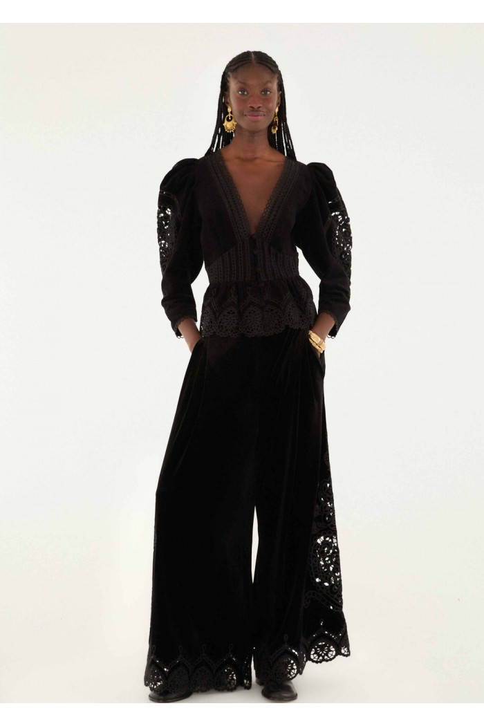 black artichoke heart richelieu blouse