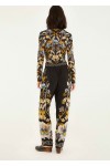 black flowerful garden pajama pants