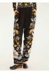 black flowerful garden pajama pants