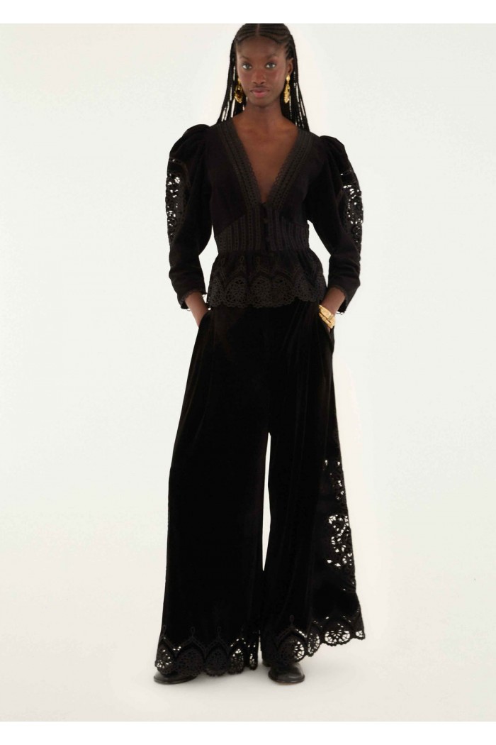 black artichoke heart richelieu pants