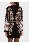 Winter Floral Knit Mini Dress