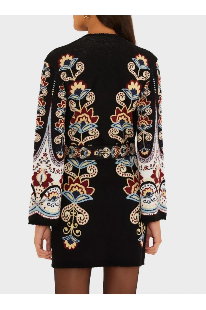 Winter Floral Knit Mini Dress