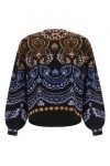 nicole scarf puff sleeve knit sweater