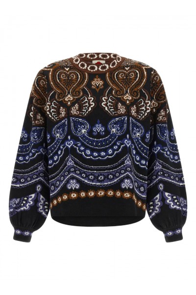 nicole scarf puff sleeve knit sweater