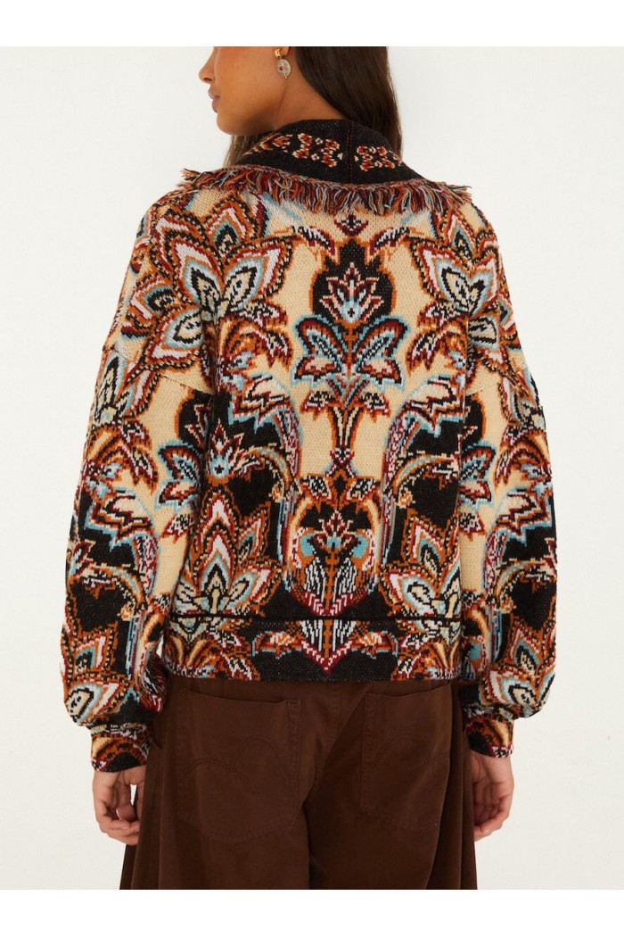 tapestry dream fringe knit cardigan tapestry dream fringe knit cardigan