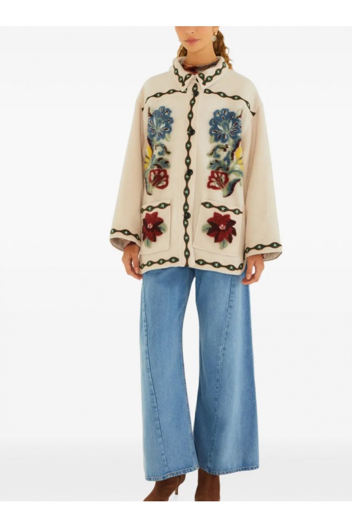 Lunar Boho Cropped Fleece Coat