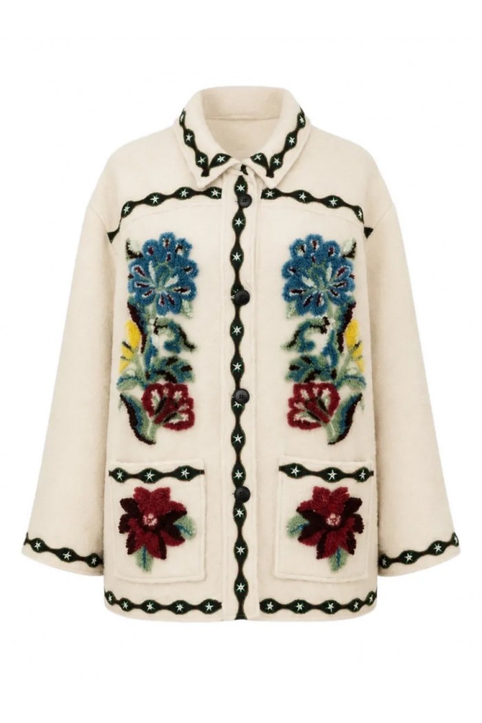 Lunar Boho Cropped Fleece Coat