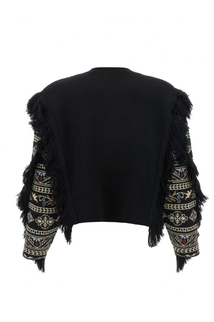 Cornely embroidered fringed sweater