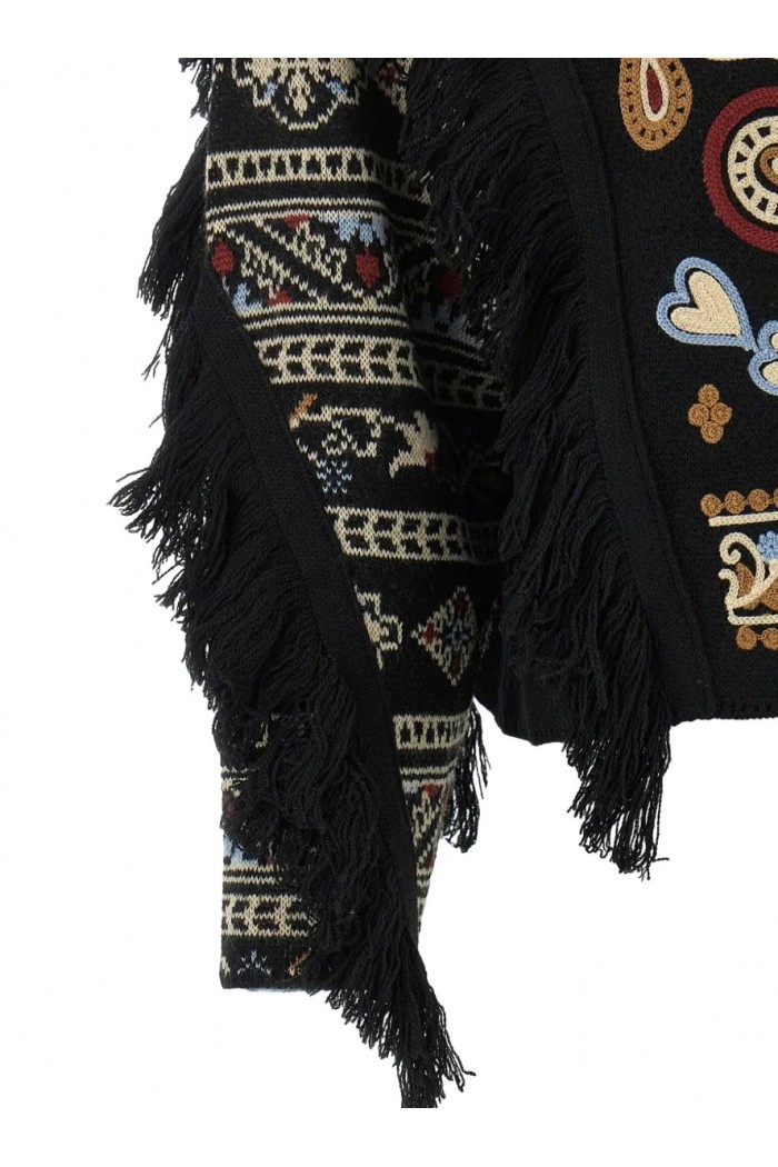 Cornely embroidered fringed sweater
