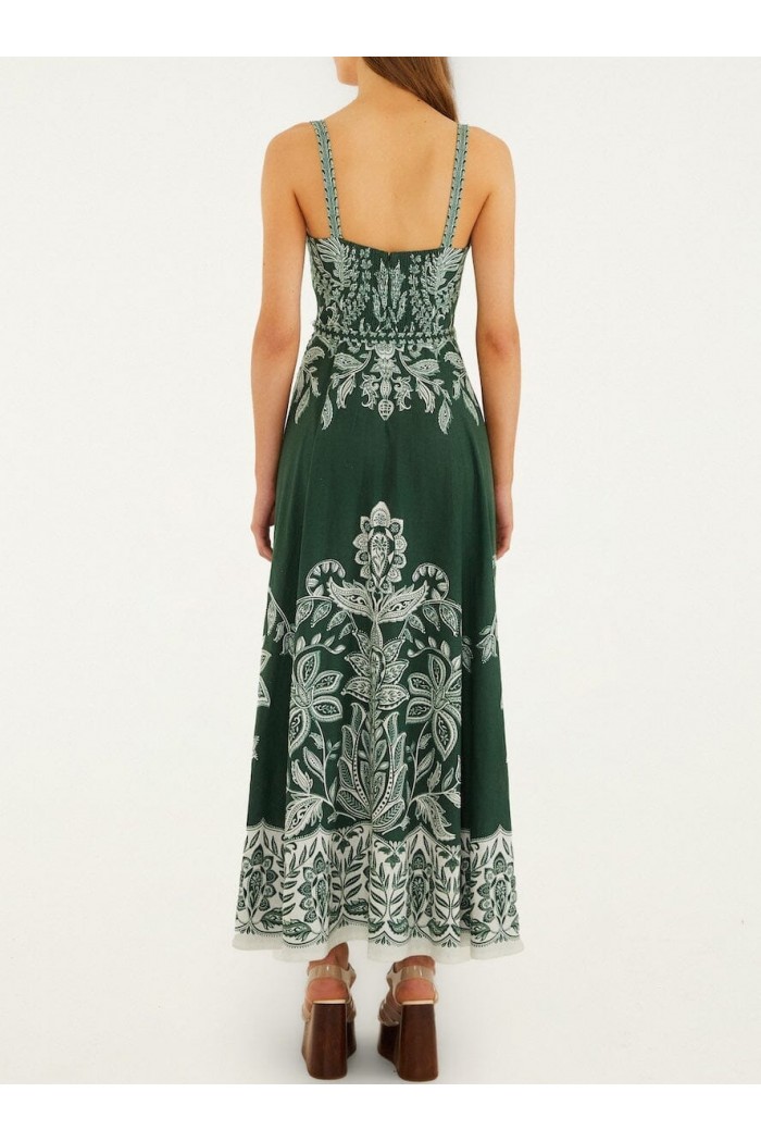 dark green miranda buckles maxi dress