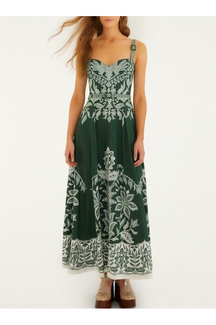 dark green miranda buckles maxi dress