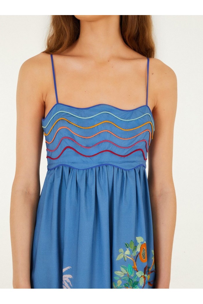 dream landscape organic cotton sleeveless maxi dress