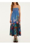 dream landscape organic cotton sleeveless maxi dress